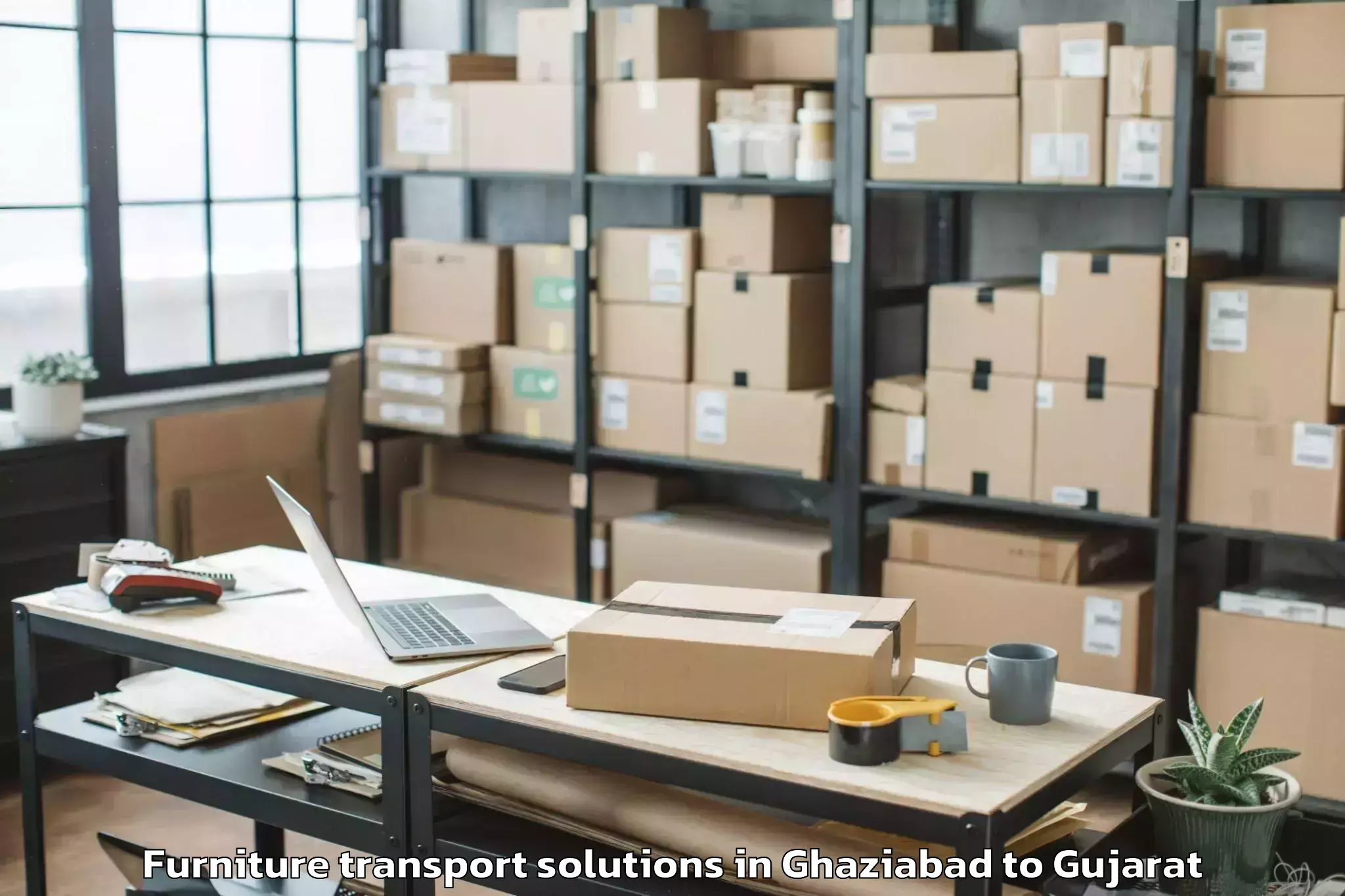 Professional Ghaziabad to Halol Furniture Transport Solutions